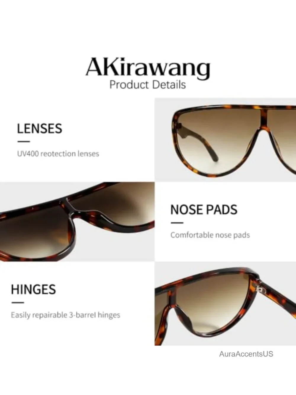 Oversized Aviator Sunglasses Women Retro Pilot Full-Frame UV400